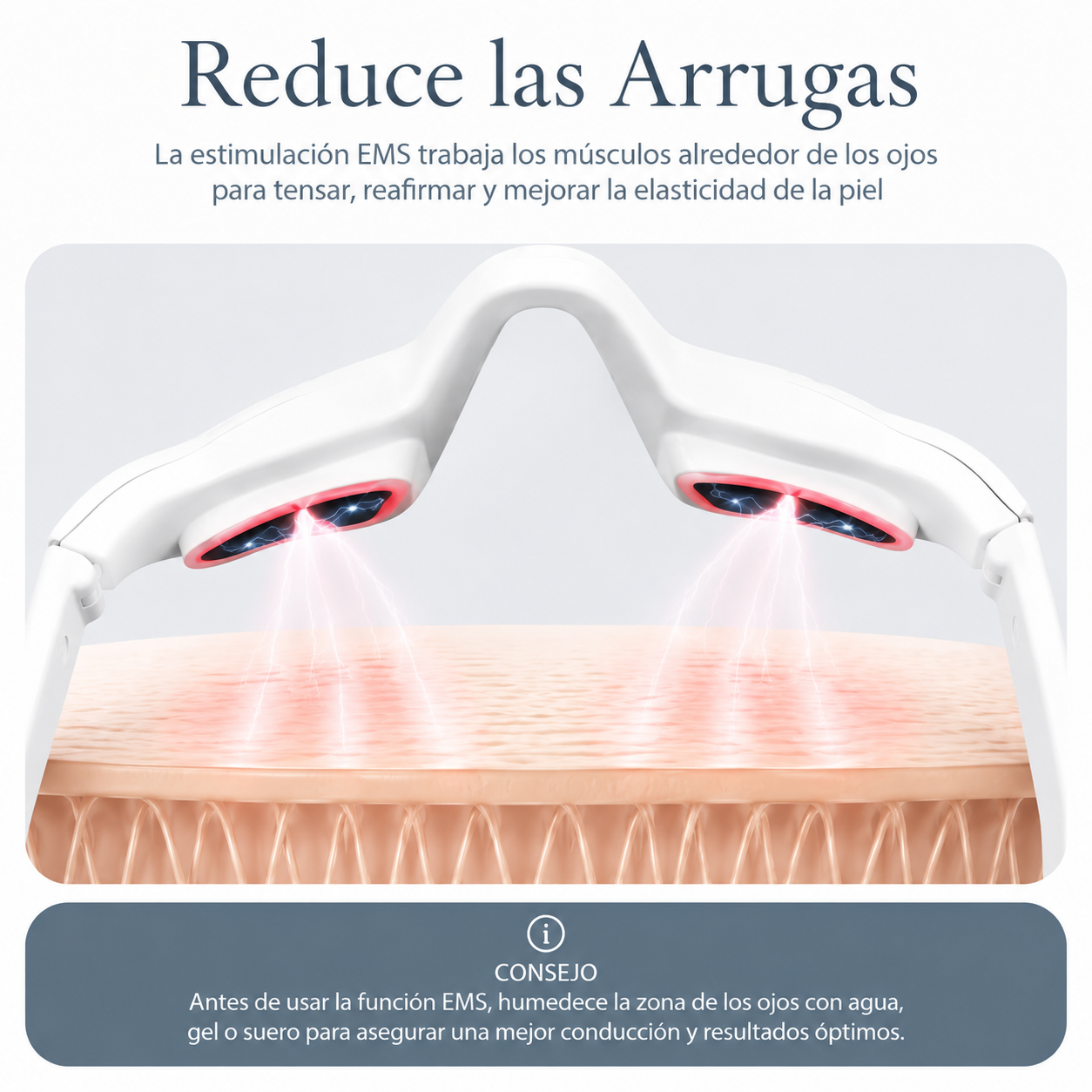 Gafas con luz roja y microcorriente